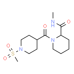 ChemSpider 2D Image | N-Methyl-1-{[1-(methylsulfonyl)-4-piperidinyl]carbonyl}-2-piperidinecarboxamide | C14H25N3O4S