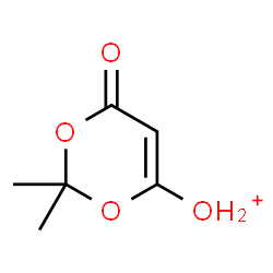 ChemSpider 2D Image | (2,2-Dimethyl-4-oxo-4H-1,3-dioxin-6-yl)oxonium | C6H9O4