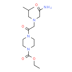 ChemSpider 2D Image | Ethyl 4-{[(2-amino-2-oxoethyl)(isobutyl)amino]acetyl}-1-piperazinecarboxylate | C15H28N4O4