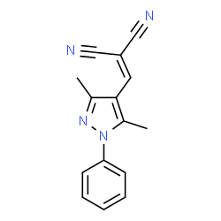 ChemSpider 2D Image | [(3,5-Dimethyl-1-phenyl-1H-pyrazol-4-yl)methylene]malononitrile | C15H12N4