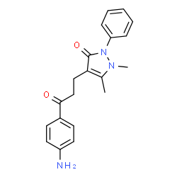 ChemSpider 2D Image | 4-[3-(4-Aminophenyl)-3-oxopropyl]-1,5-dimethyl-2-phenyl-1,2-dihydro-3H-pyrazol-3-one | C20H21N3O2