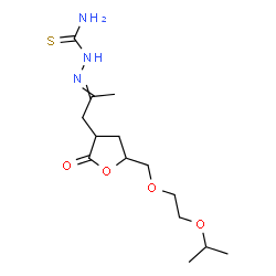 ChemSpider 2D Image | 2-(1-{5-[(2-Isopropoxyethoxy)methyl]-2-oxotetrahydro-3-furanyl}-2-propanylidene)hydrazinecarbothioamide | C14H25N3O4S