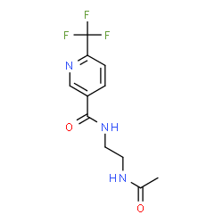 ChemSpider 2D Image | N-(2-Acetamidoethyl)-6-(trifluoromethyl)nicotinamide | C11H12F3N3O2