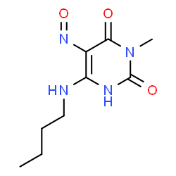 ChemSpider 2D Image | 6-(Butylamino)-3-methyl-5-nitroso-2,4(1H,3H)-pyrimidinedione | C9H14N4O3