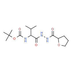 ChemSpider 2D Image | 2-Methyl-2-propanyl {3-methyl-1-oxo-1-[2-(tetrahydro-2-furanylcarbonyl)hydrazino]-2-butanyl}carbamate | C15H27N3O5