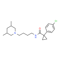 ChemSpider 2D Image | 1-(4-Chlorophenyl)-N-[4-(3,5-dimethyl-1-piperidinyl)butyl]cyclopropanecarboxamide | C21H31ClN2O