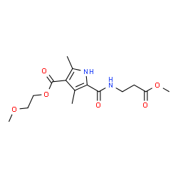 ChemSpider 2D Image | 2-Methoxyethyl 5-[(3-methoxy-3-oxopropyl)carbamoyl]-2,4-dimethyl-1H-pyrrole-3-carboxylate | C15H22N2O6