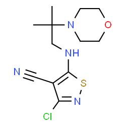 ChemSpider 2D Image | 3-Chloro-5-{[2-methyl-2-(4-morpholinyl)propyl]amino}-1,2-thiazole-4-carbonitrile | C12H17ClN4OS
