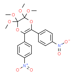 ChemSpider 2D Image | 2,2,3,3-Tetramethoxy-5,6-bis(4-nitrophenyl)-2,3-dihydro-1,4-dioxine | C20H20N2O10