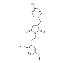 ChemSpider 2D Image | 3-(4-Chlorobenzyl)-1-[2-(2,5-dimethoxyphenyl)ethyl]-2,5-pyrrolidinedione | C21H22ClNO4