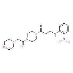 ChemSpider 2D Image | 1-[4-(4-Morpholinylacetyl)-1-piperazinyl]-3-[(2-nitrophenyl)amino]-1-propanone | C19H27N5O5