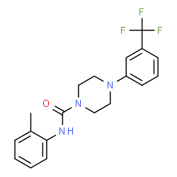ChemSpider 2D Image | N-(2-Methylphenyl)-4-[3-(trifluoromethyl)phenyl]-1-piperazinecarboxamide | C19H20F3N3O