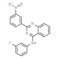 ChemSpider 2D Image | N-(3-Fluorophenyl)-2-(3-nitrophenyl)-4-quinazolinamine | C20H13FN4O2