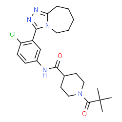 ChemSpider 2D Image | N-[4-Chloro-3-(6,7,8,9-tetrahydro-5H-[1,2,4]triazolo[4,3-a]azepin-3-yl)phenyl]-1-(2,2-dimethylpropanoyl)-4-piperidinecarboxamide | C24H32ClN5O2