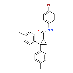 ChemSpider 2D Image | N-(4-Bromophenyl)-2,2-bis(4-methylphenyl)cyclopropanecarboxamide | C24H22BrNO