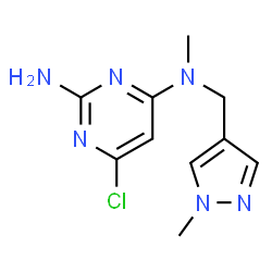 ChemSpider 2D Image | 6-Chloro-N~4~-methyl-N~4~-[(1-methyl-1H-pyrazol-4-yl)methyl]-2,4-pyrimidinediamine | C10H13ClN6