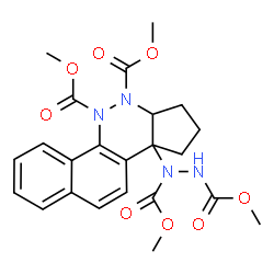 ChemSpider 2D Image | Dimethyl 9a-[1,2-bis(methoxycarbonyl)hydrazino]-7,8,9,9a-tetrahydro-5H-benzo[h]cyclopenta[c]cinnoline-5,6(6aH)-dicarboxylate | C23H26N4O8