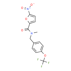 ChemSpider 2D Image | N-Methyl-5-nitro-N-[4-(trifluoromethoxy)benzyl]-2-furamide | C14H11F3N2O5