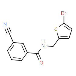 ChemSpider 2D Image | N-[(5-Bromo-2-thienyl)methyl]-3-cyanobenzamide | C13H9BrN2OS