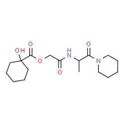 ChemSpider 2D Image | 2-Oxo-2-{[1-oxo-1-(1-piperidinyl)-2-propanyl]amino}ethyl 1-hydroxycyclohexanecarboxylate | C17H28N2O5