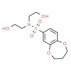 ChemSpider 2D Image | N,N-Bis(2-hydroxyethyl)-3,4-dihydro-2H-1,5-benzodioxepine-7-sulfonamide | C13H19NO6S
