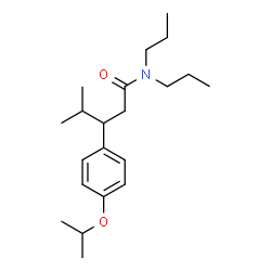 ChemSpider 2D Image | 3-(4-Isopropoxyphenyl)-4-methyl-N,N-dipropylpentanamide | C21H35NO2