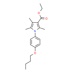 ChemSpider 2D Image | Ethyl 1-(4-butoxyphenyl)-2,4,5-trimethyl-1H-pyrrole-3-carboxylate | C20H27NO3