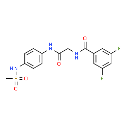 ChemSpider 2D Image | 3,5-Difluoro-N-[2-({4-[(methylsulfonyl)amino]phenyl}amino)-2-oxoethyl]benzamide | C16H15F2N3O4S