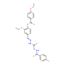 ChemSpider 2D Image | 2-Ethoxy-4-[({[(4-fluorobenzoyl)amino]acetyl}hydrazono)methyl]phenyl 4-ethoxybenzoate | C27H26FN3O6