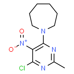 ChemSpider 2D Image | 1-(6-Chloro-2-methyl-5-nitro-4-pyrimidinyl)azepane | C11H15ClN4O2