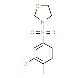 ChemSpider 2D Image | 3-[(3-Chloro-4-methylphenyl)sulfonyl]-1,3-thiazolidine | C10H12ClNO2S2