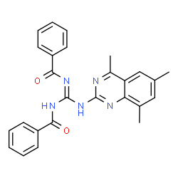 ChemSpider 2D Image | Benzamide, N,N'-[(E)-[(4,6,8-trimethyl-2-quinazolinyl)amino]methylidyne]bis- | C26H23N5O2