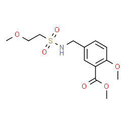 ChemSpider 2D Image | Methyl 2-methoxy-5-({[(2-methoxyethyl)sulfonyl]amino}methyl)benzoate | C13H19NO6S