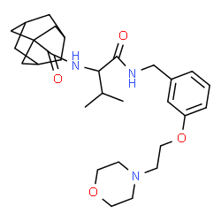 ChemSpider 2D Image | N-[3-Methyl-1-({3-[2-(4-morpholinyl)ethoxy]benzyl}amino)-1-oxo-2-butanyl]-1-adamantanecarboxamide | C29H43N3O4