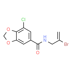 ChemSpider 2D Image | N-(2-Bromo-2-propen-1-yl)-7-chloro-1,3-benzodioxole-5-carboxamide | C11H9BrClNO3