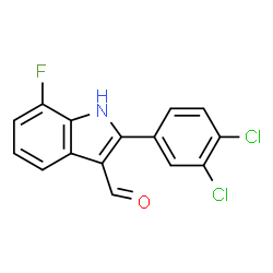 ChemSpider 2D Image | 2-(3,4-Dichlorophenyl)-7-fluoro-1H-indole-3-carbaldehyde | C15H8Cl2FNO
