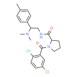 ChemSpider 2D Image | 1-(2,5-Dichlorobenzoyl)-N-[2-(dimethylamino)-2-(4-methylphenyl)ethyl]prolinamide | C23H27Cl2N3O2