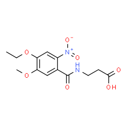 ChemSpider 2D Image | N-(4-Ethoxy-5-methoxy-2-nitrobenzoyl)-beta-alanine | C13H16N2O7