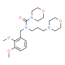 ChemSpider 2D Image | N-(2,3-Dimethoxybenzyl)-N-[3-(4-morpholinyl)propyl]-4-morpholinecarboxamide | C21H33N3O5