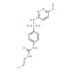 ChemSpider 2D Image | 4-{[(2-Chloroethyl)carbamoyl]amino}-N-(6-methoxy-3-pyridazinyl)benzenesulfonamide | C14H16ClN5O4S