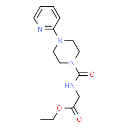 ChemSpider 2D Image | Ethyl N-{[4-(2-pyridinyl)-1-piperazinyl]carbonyl}glycinate | C14H20N4O3