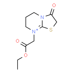 ChemSpider 2D Image | 8-(2-Ethoxy-2-oxoethyl)-3-oxo-2,3,6,7-tetrahydro-5H-[1,3]thiazolo[3,2-a]pyrimidin-8-ium | C10H15N2O3S