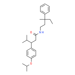ChemSpider 2D Image | 3-(4-Isopropoxyphenyl)-4-methyl-N-(3-methyl-3-phenylpentyl)pentanamide | C27H39NO2
