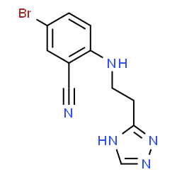 ChemSpider 2D Image | 5-Bromo-2-{[2-(1H-1,2,4-triazol-3-yl)ethyl]amino}benzonitrile | C11H10BrN5