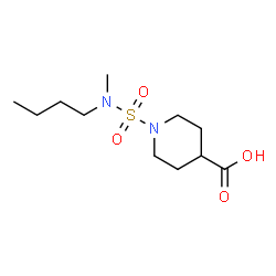 ChemSpider 2D Image | 1-[Butyl(methyl)sulfamoyl]-4-piperidinecarboxylic acid | C11H22N2O4S