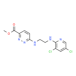 ChemSpider 2D Image | Methyl 6-({2-[(3,5-dichloro-2-pyridinyl)amino]ethyl}amino)-3-pyridazinecarboxylate | C13H13Cl2N5O2