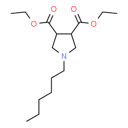 ChemSpider 2D Image | Diethyl 1-hexyl-3,4-pyrrolidinedicarboxylate | C16H29NO4