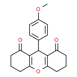 ChemSpider 2D Image | 9-(4-Methoxy-phenyl)-3,4,5,6,7,9-hexahydro-2H-xanthene-1,8-dione | C20H20O4