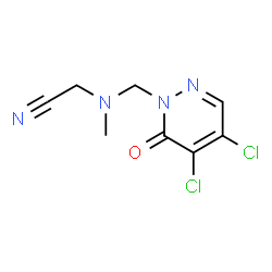 ChemSpider 2D Image | {[(4,5-Dichloro-6-oxo-1(6H)-pyridazinyl)methyl](methyl)amino}acetonitrile | C8H8Cl2N4O
