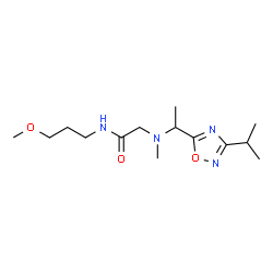 ChemSpider 2D Image | N~2~-[1-(3-Isopropyl-1,2,4-oxadiazol-5-yl)ethyl]-N-(3-methoxypropyl)-N~2~-methylglycinamide | C14H26N4O3
